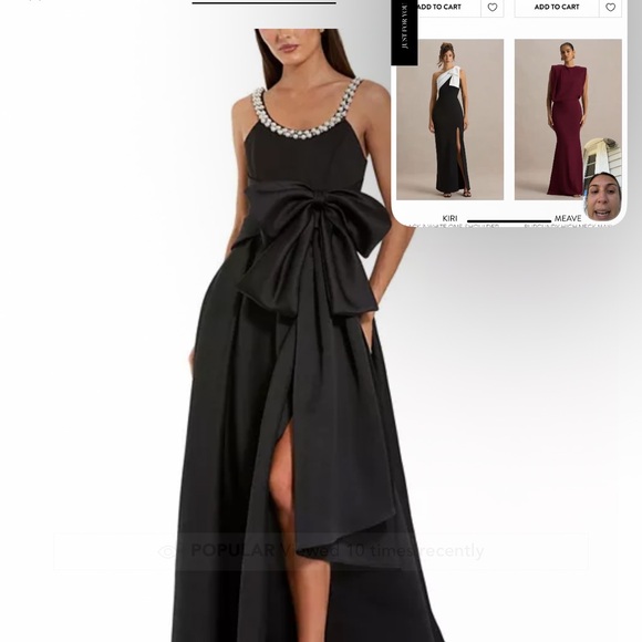 Mac Duggal Black High Low Dress with Embellished Straps - Picture 1 of 1